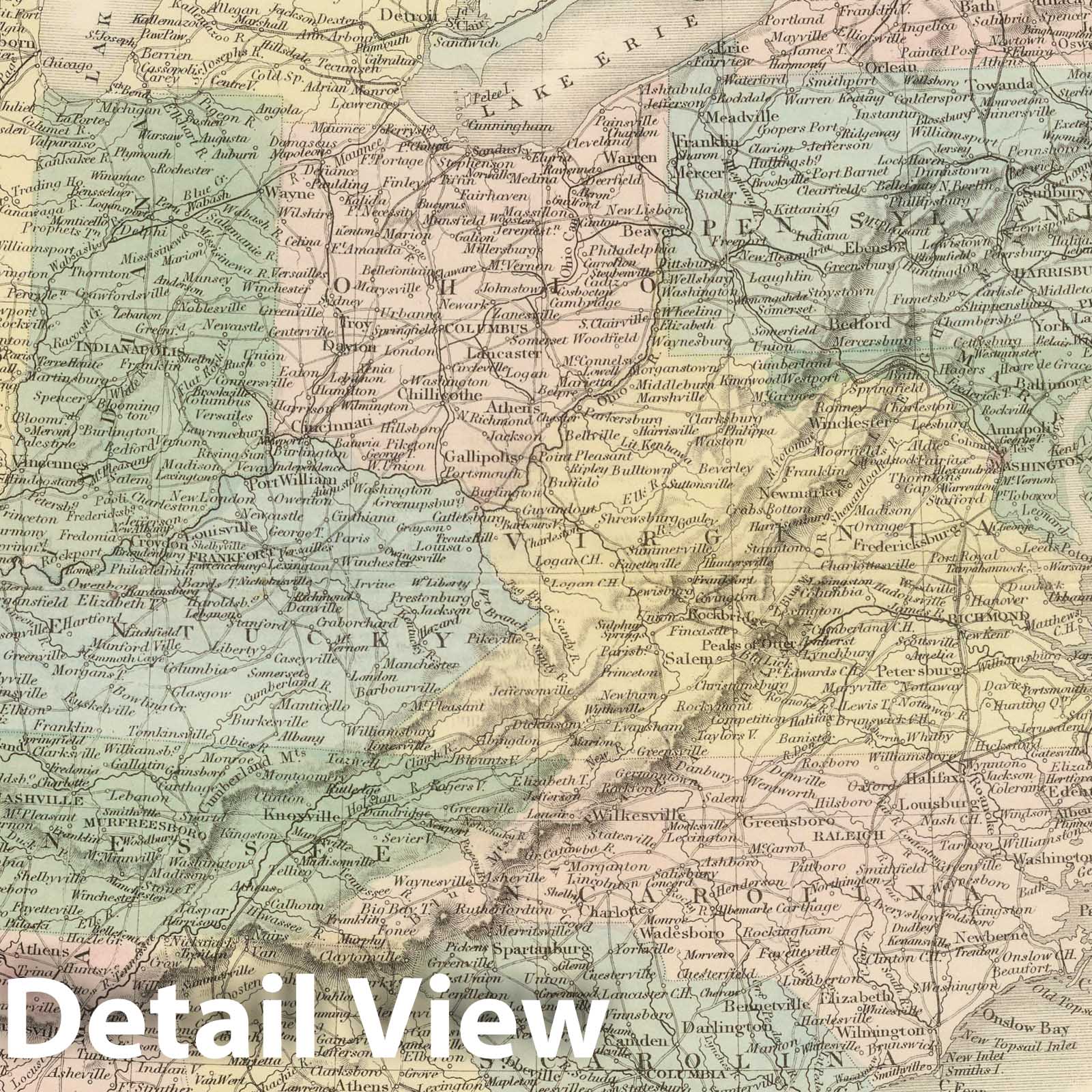 Historic Map : 1854 United States  : Vintage Wall Art