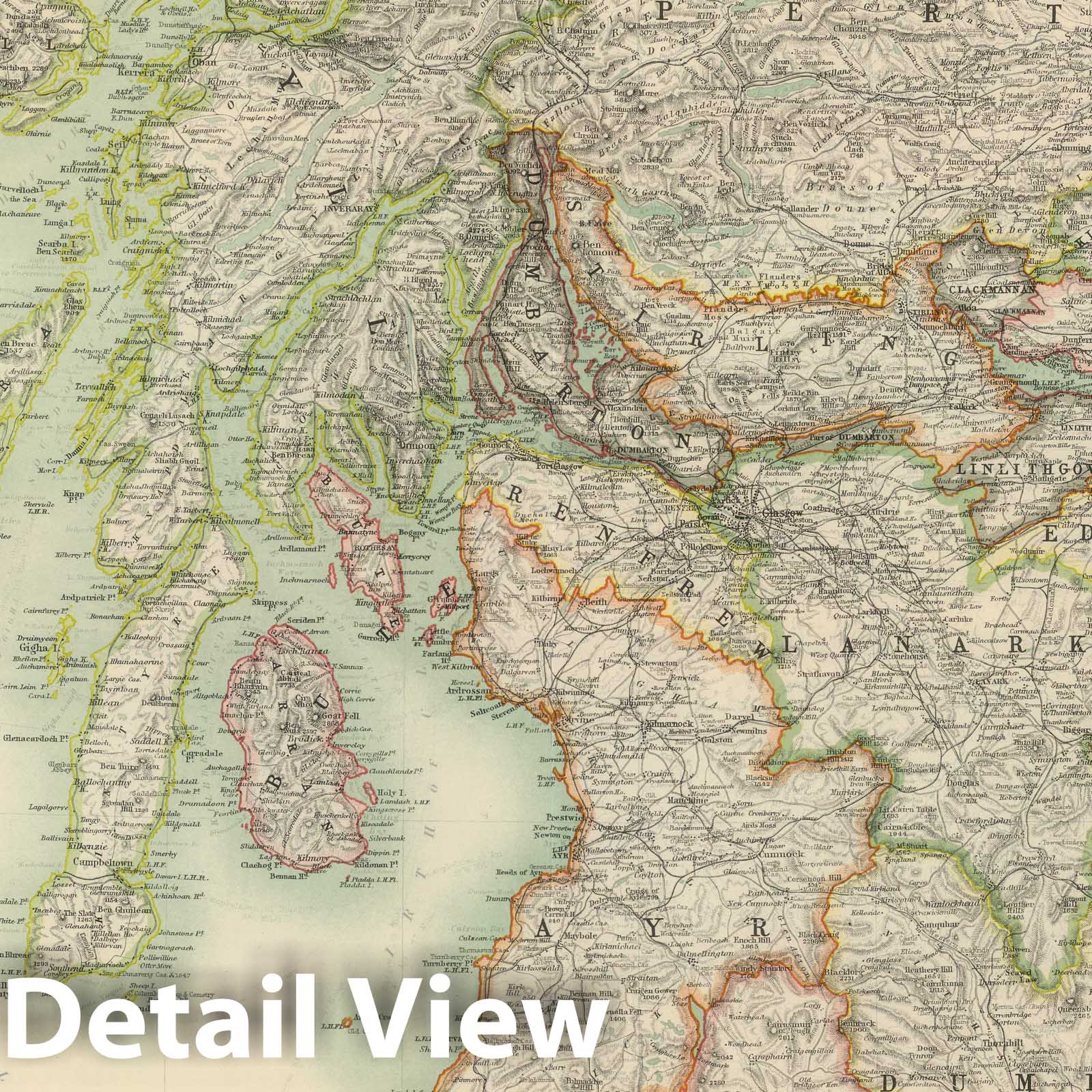 Scotland, Southern Sheet, 1911 - Historical Map Print