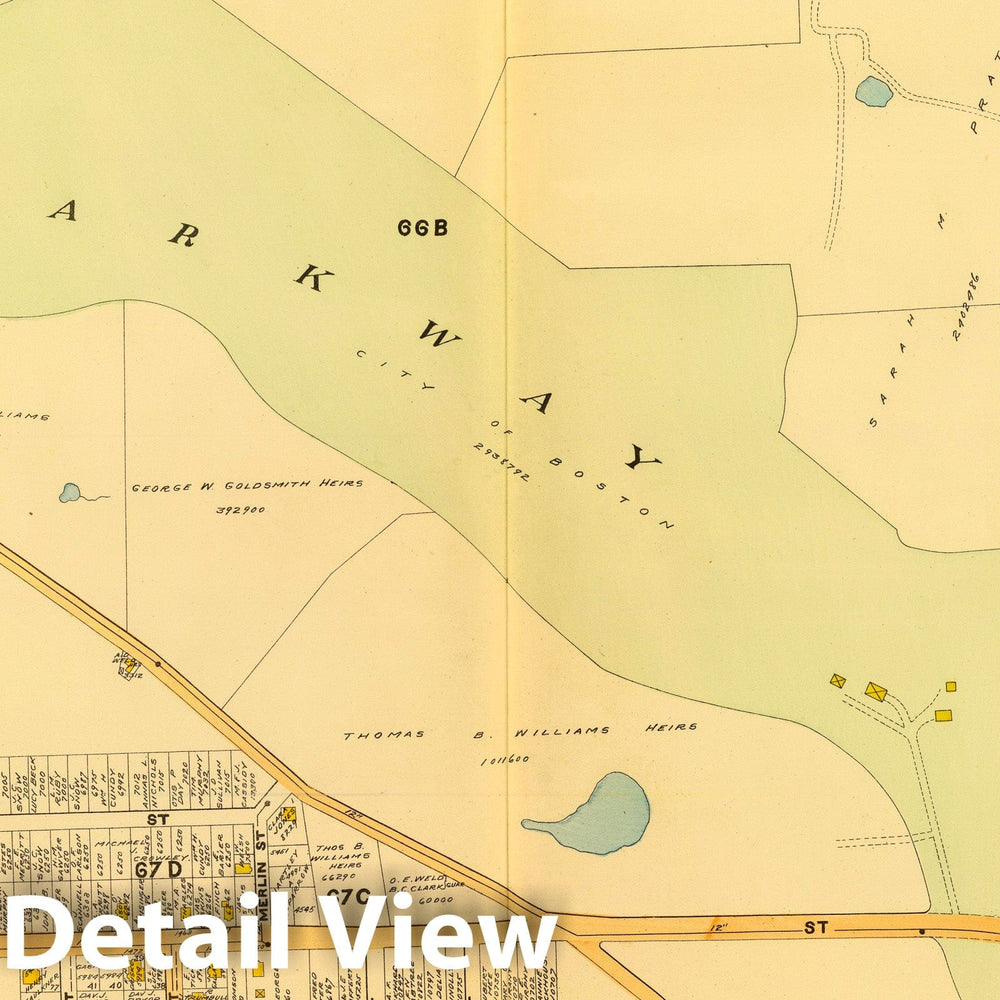 Historic Wall Map : City Atlas - 1899 22. Ward 23 West Roxbury. - Vintage Wall Art