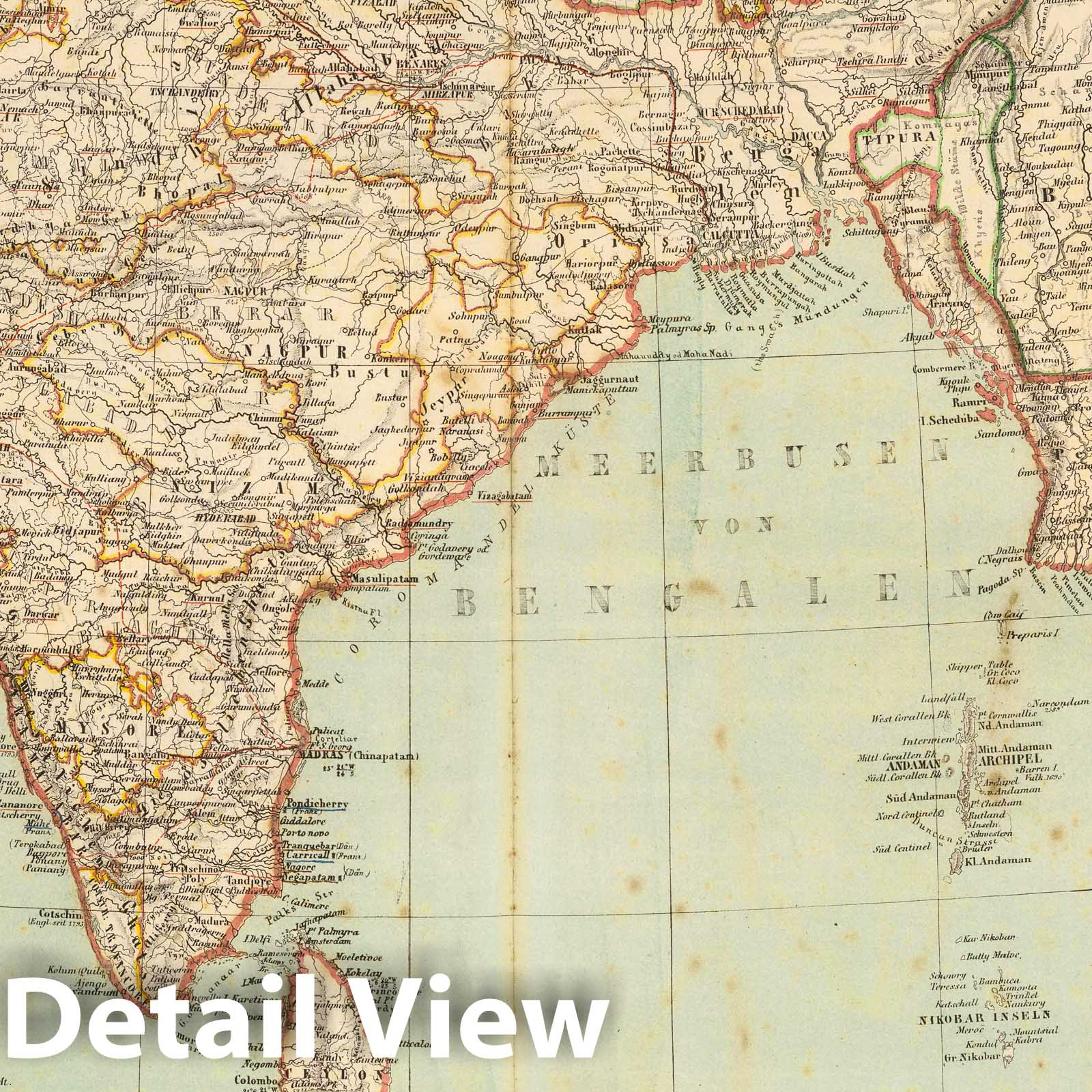 East India with English Possessions - Railroad Map, 1864