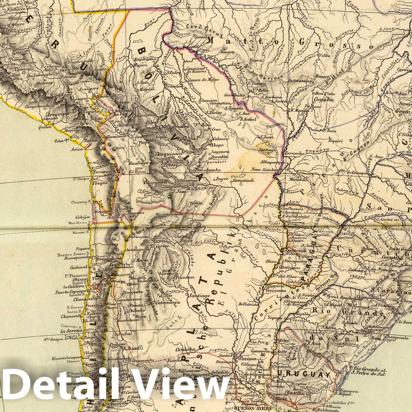 South America, 1864 - Historical Map Print
