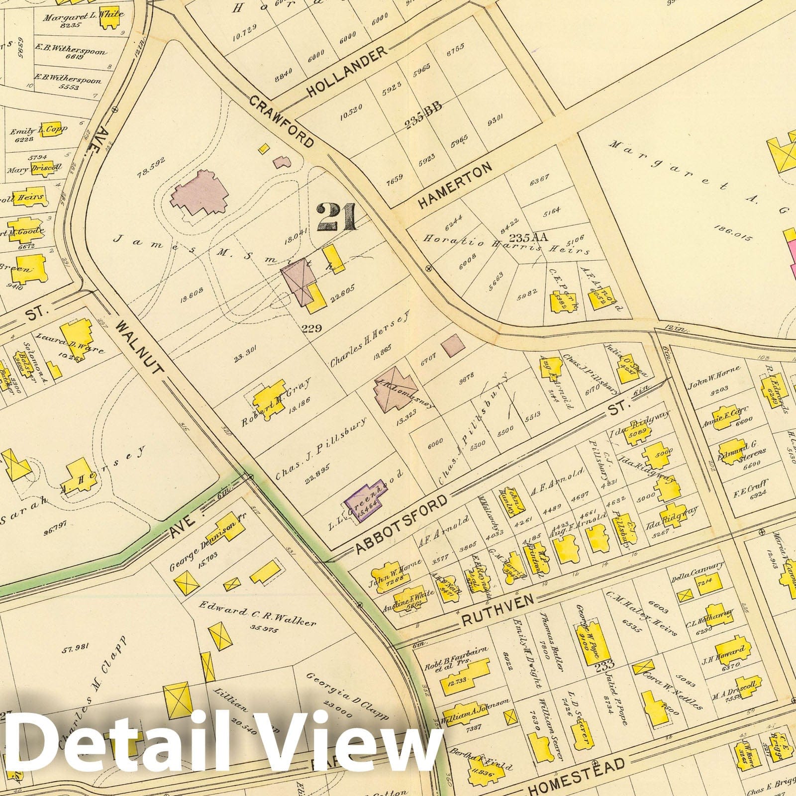 Boston Wards 21 and 22 - 1895 Bromley Atlas Historical Map Print