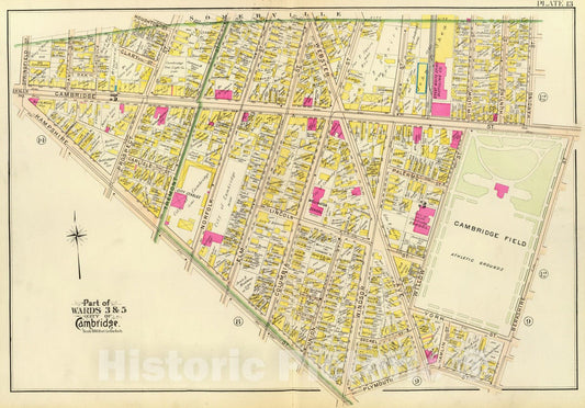 Historic Map : City Atlas - 1903 13. Wards 3, 5. - Vintage Wall Art