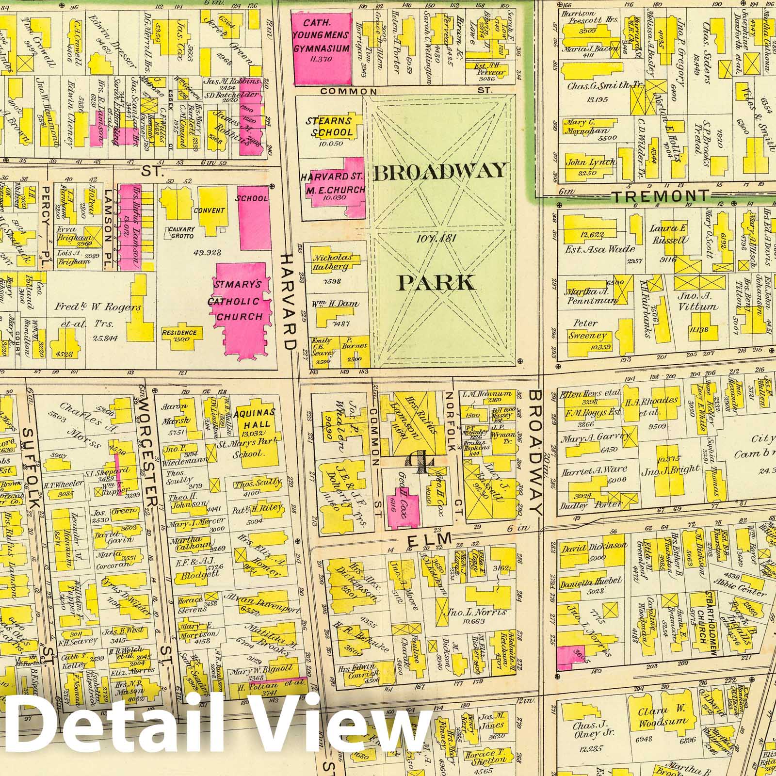 Cambridge, Wards 4, 5, and 6, Massachusetts 1903 Historical Map Print