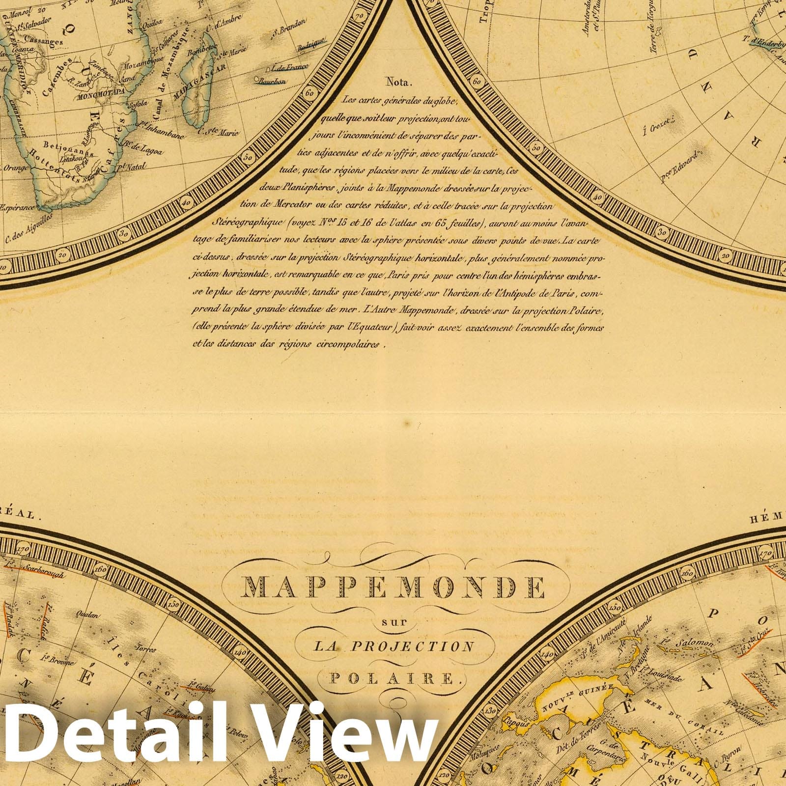 World Hemispheres, 1842 - Historical Map Print