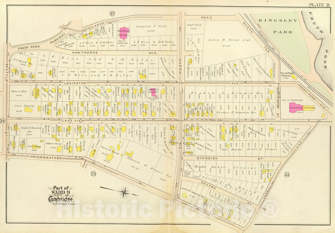 Historic Map : City Atlas - 1903 31. Ward 9. - Vintage Wall Art