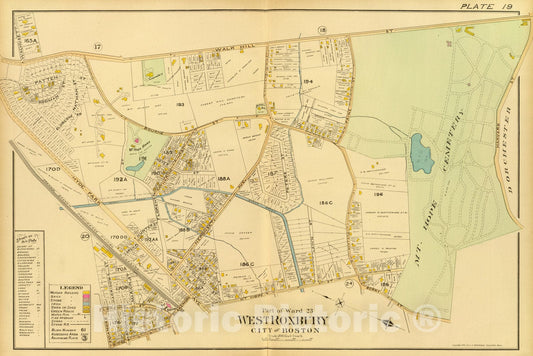 Historic Map : City Atlas - 1899 19. Ward 23 West Roxbury. - Vintage Wall Art
