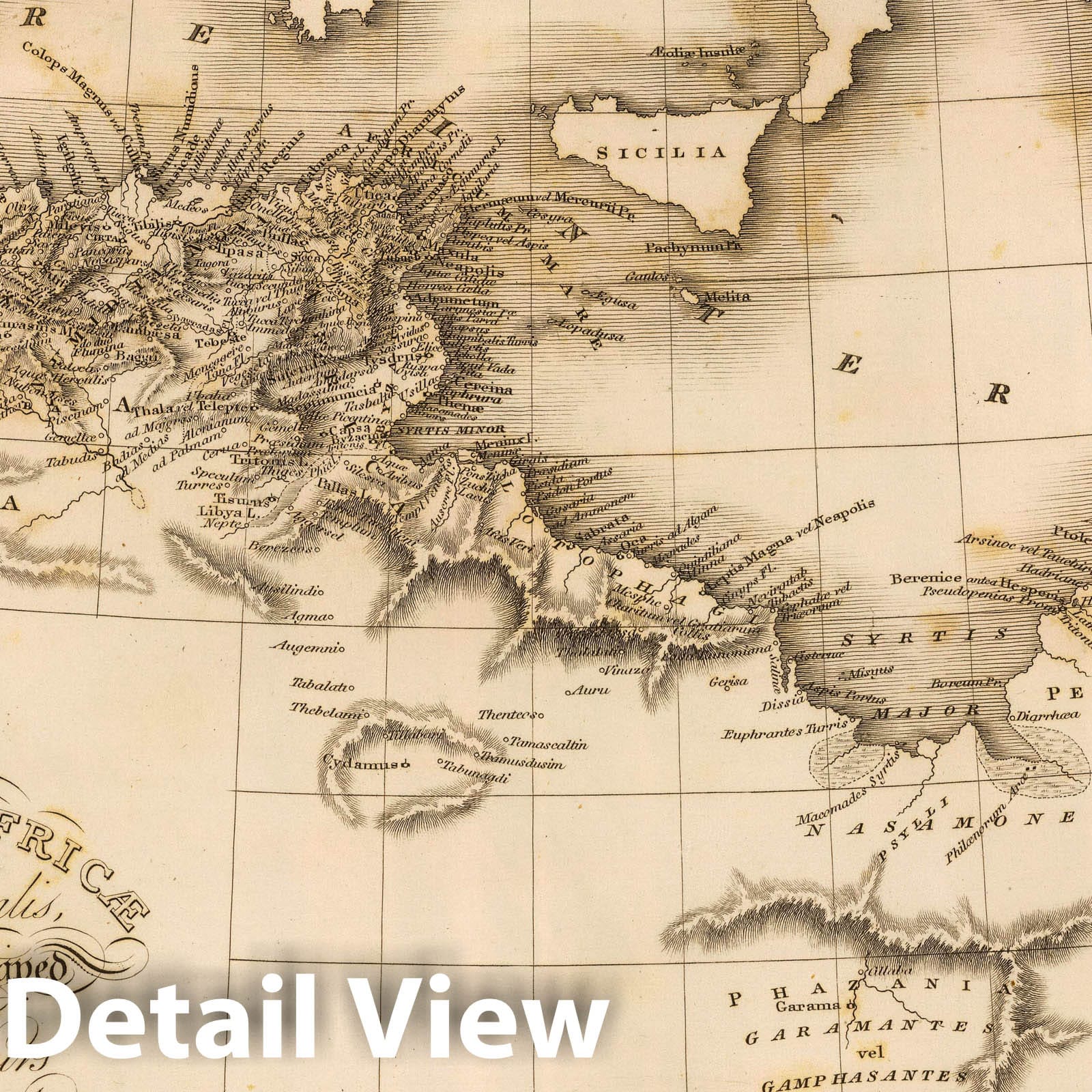 Libya and North Africa - River Map, 1814 - Historical Map Print
