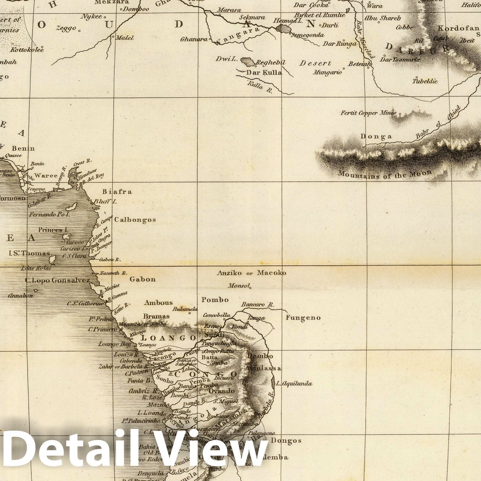 Africa, 1814 - Historical Map Print from Playfair's General Atlas