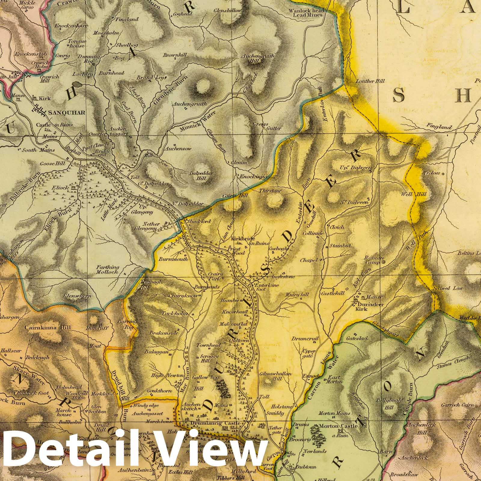 Dumfriesshire - Northern Part, 1832 - Historical Map Print