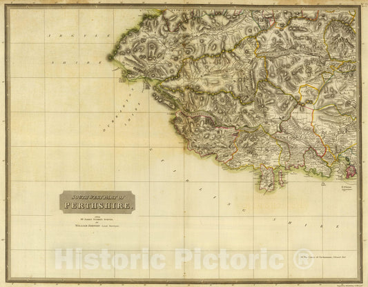 Perthshire - Road Map, 1832 - Historical Map Print