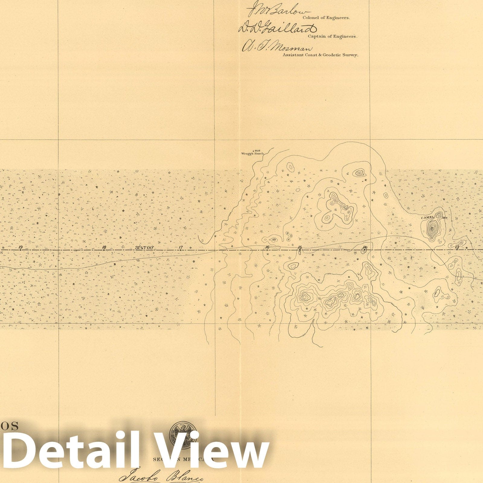 United States and Mexico Boundary - Plate No. 2, 1901 - Historical Map Print