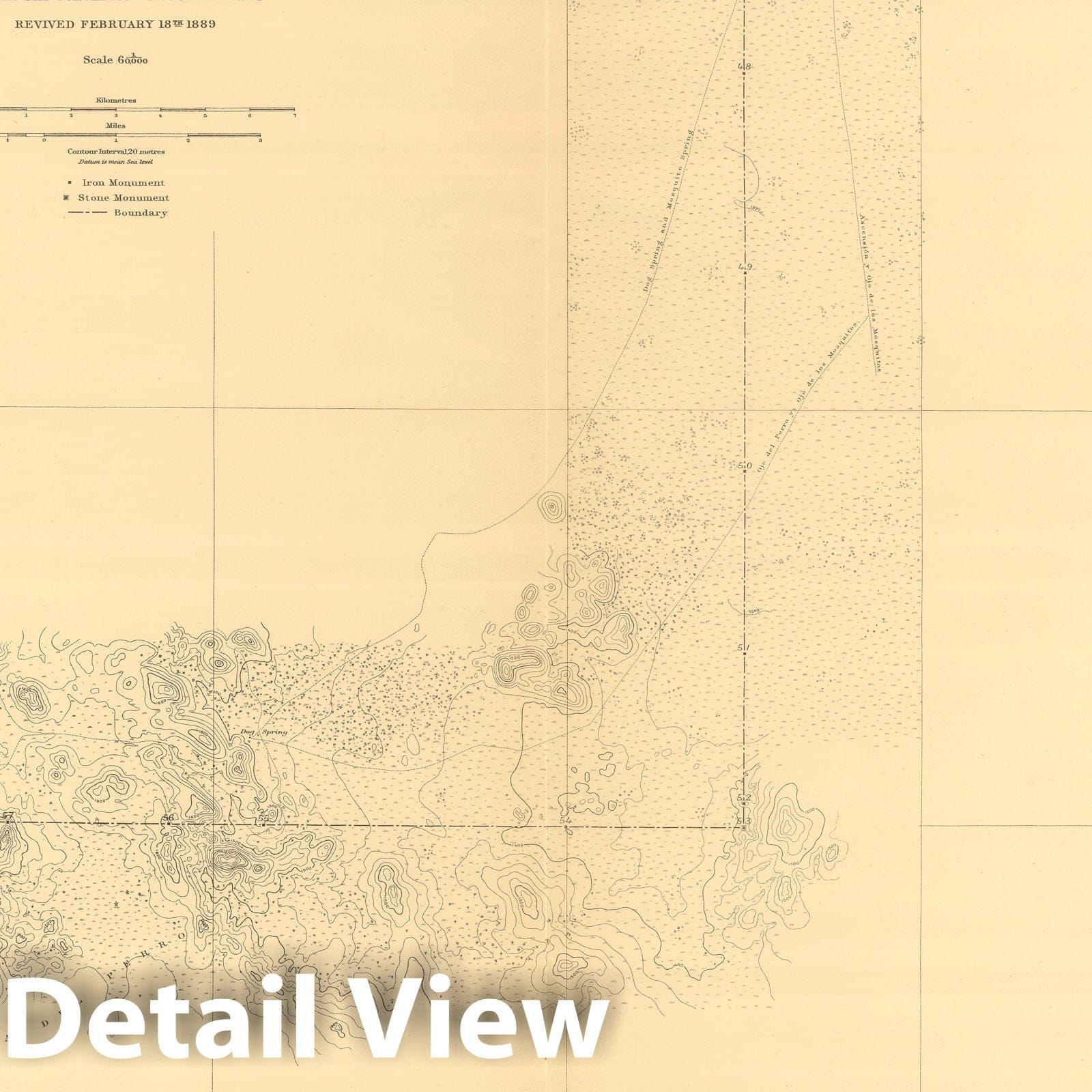 United States and Mexico Boundary - Plate No. 4, 1901 - Historical Map Print