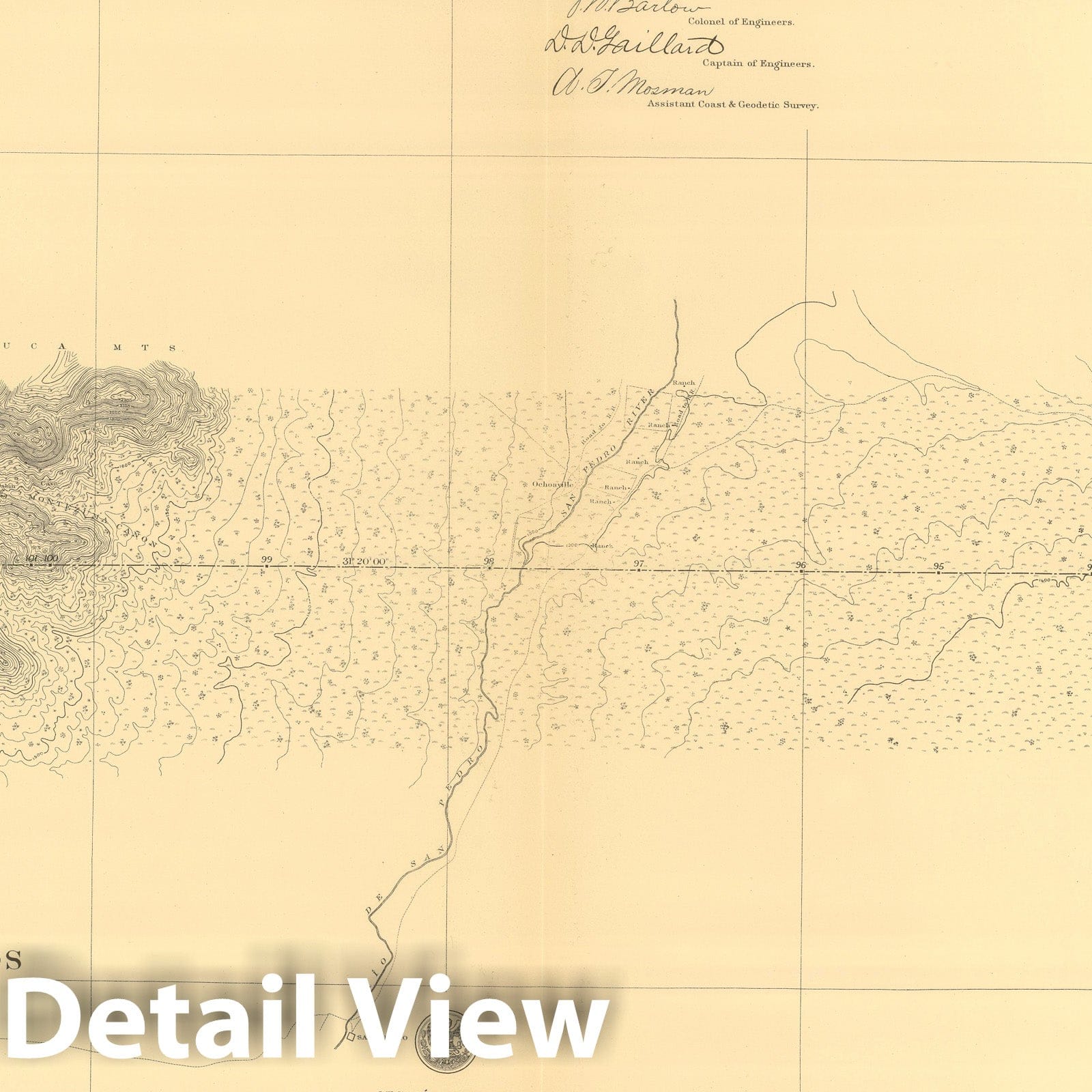 United States and Mexico Boundary - Plate No. 7, 1901 - Historical Map Print