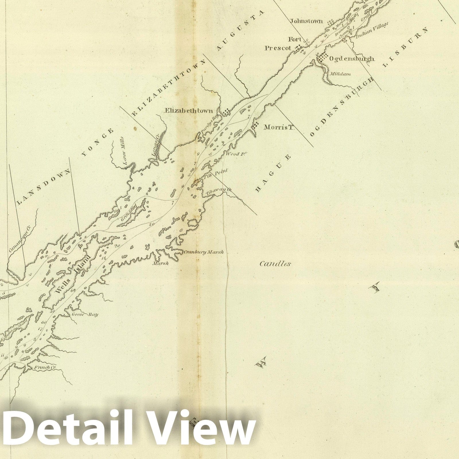Lake Ontario and St. Lawrence River, Kingston to French Mills - 1824 Nautical Map Print