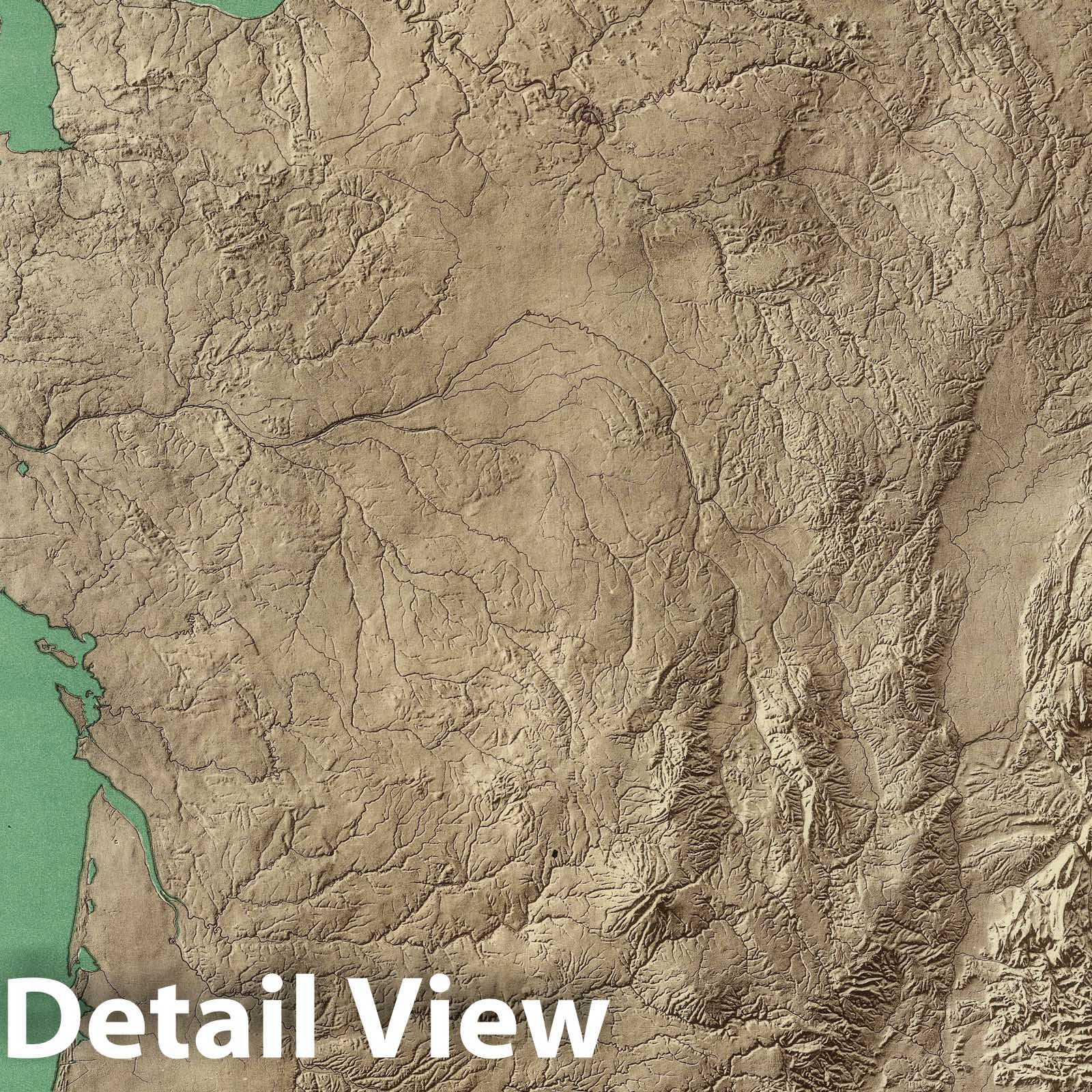 France and Surrounding Regions - Relief Map, 1937 - Historical Topographic Print
