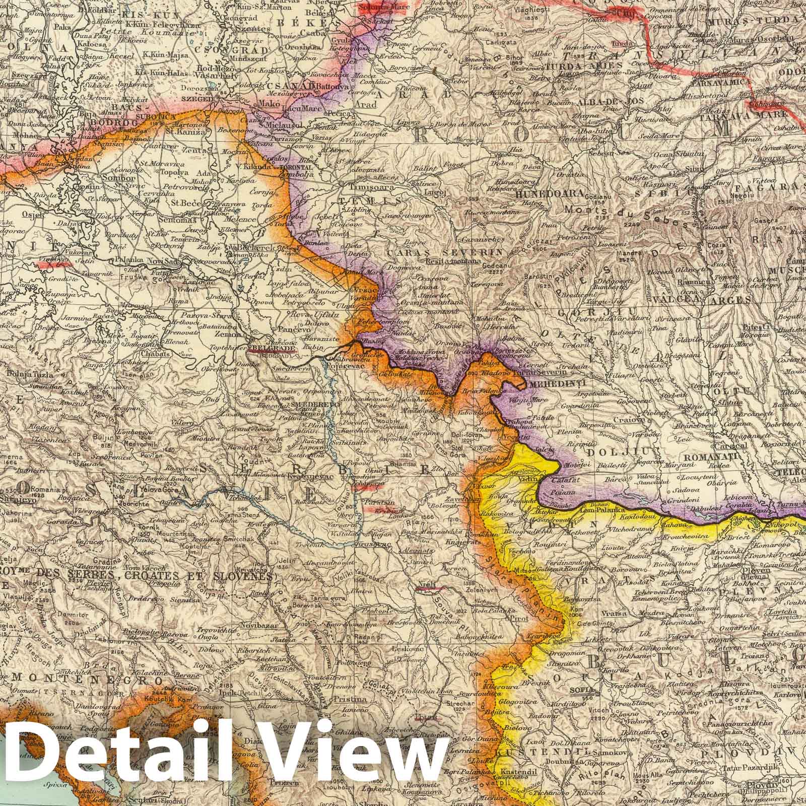 Danube States, 1934 - Historical Map Print