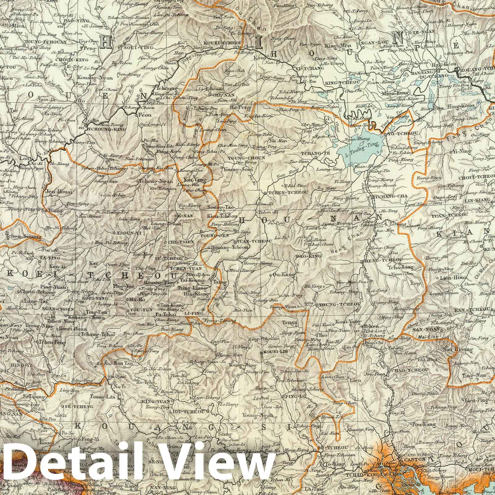Southern China, 1935 - Historical Map Print