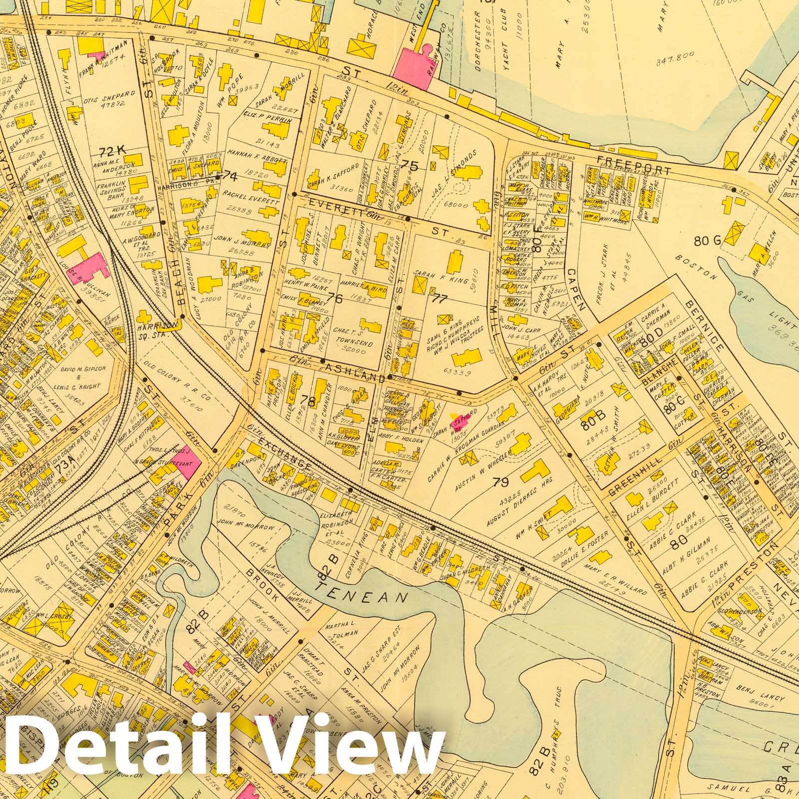 Dorchester, Boston, Massachusetts 1899 - Historical Ward Map Print