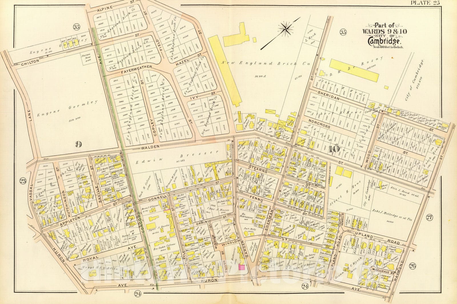 Historic Map : City Atlas - 1903 25. Wards 9-10. - Vintage Wall Art