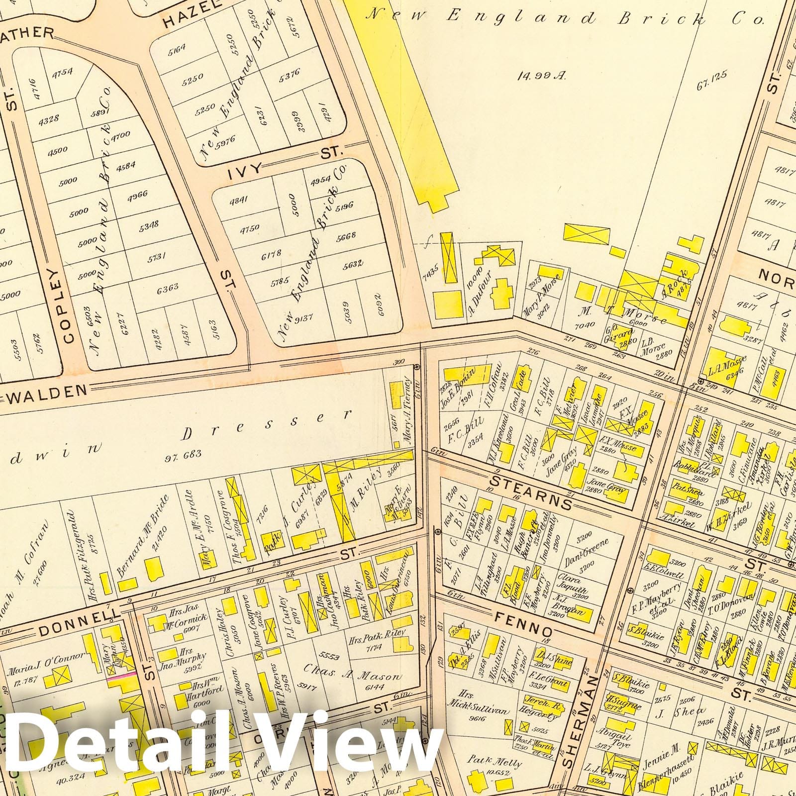 Cambridge, Massachusetts Wards 9-10, 1903 - Historical City Plan Map