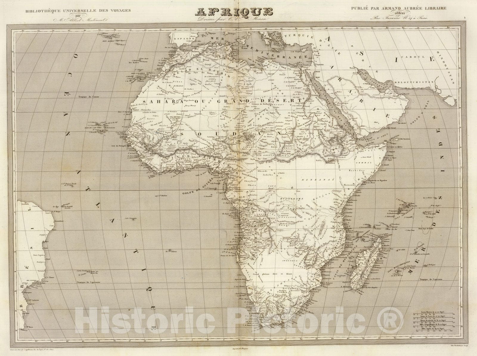 Historic Wall Map : 1837 Afrique. v1 - Vintage Wall Art