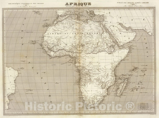 Historic Wall Map : 1837 Afrique. v1 - Vintage Wall Art