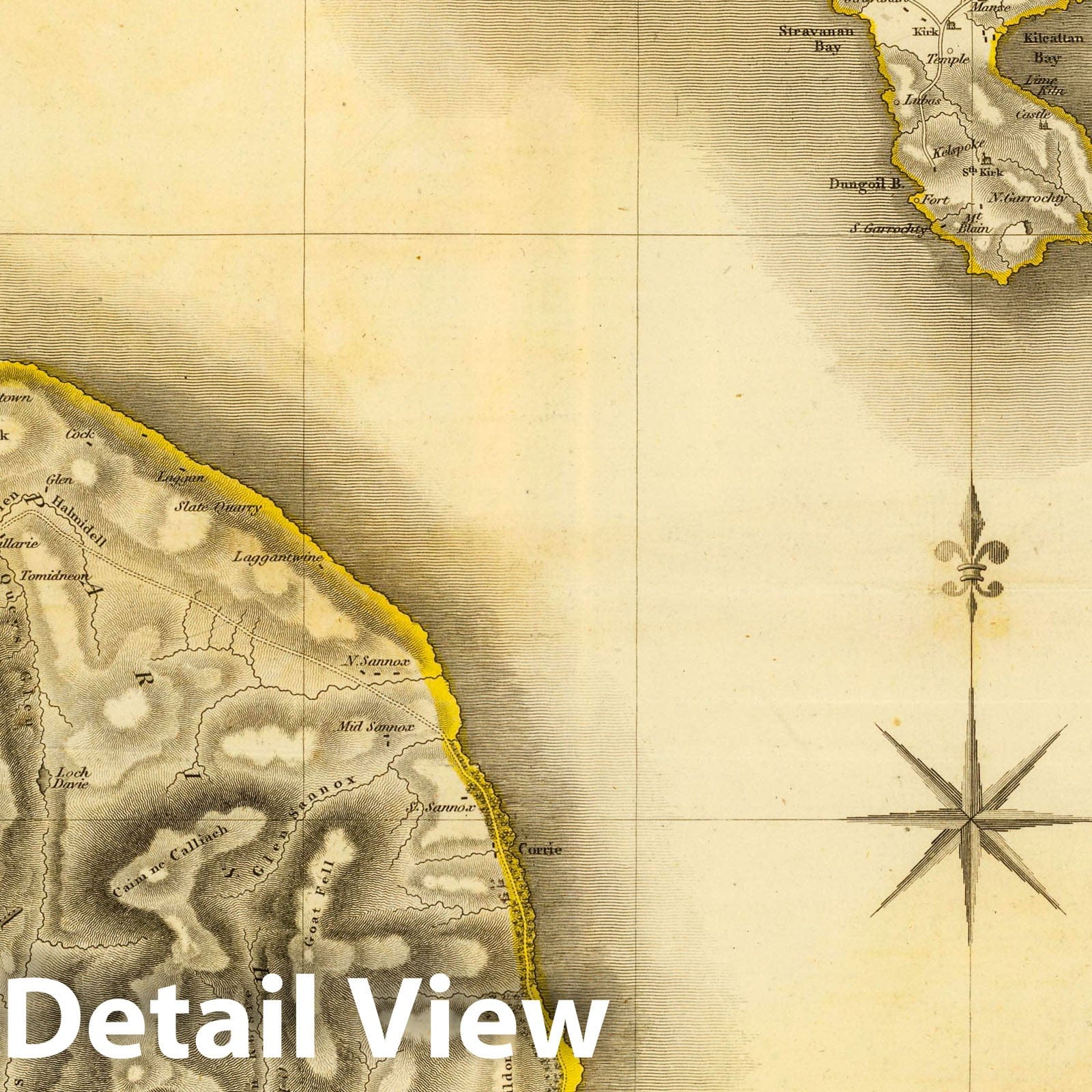 Buteshire, Scotland - Road Map, 1832 - Historical Map Print