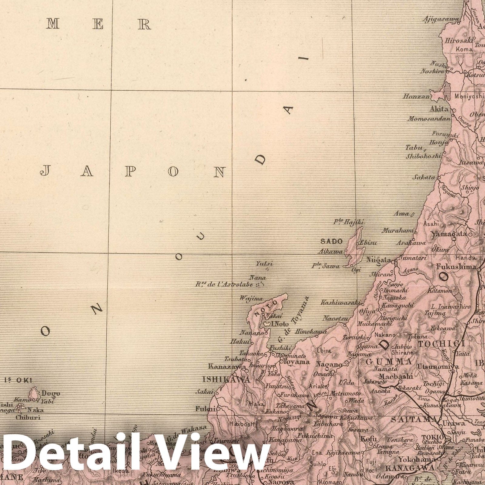 Japan - Railroad Map, 1892 - Historical Map Print