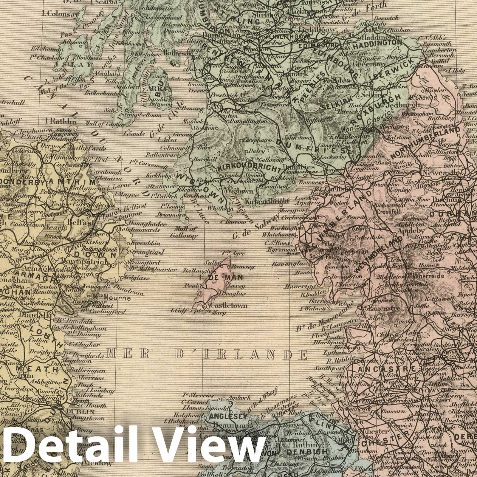 Great Britain and Scotland - Railroad Map, 1892 - Historical Atlas Reproduction