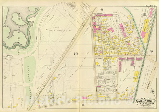 Historic Map : City Atlas - 1895 23. Wards 10, 19. - Vintage Wall Art