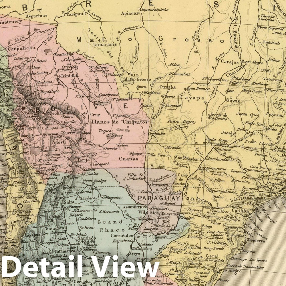 Historic Map : 1892 Amerique du Sud. - Vintage Wall Art