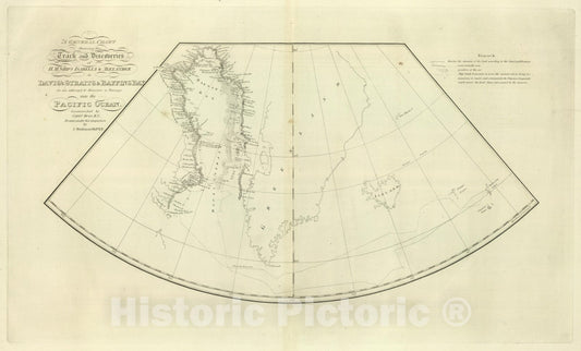 Davis Strait and Baffin Bay - Nautical Chart, 1824 - Historical Map Print
