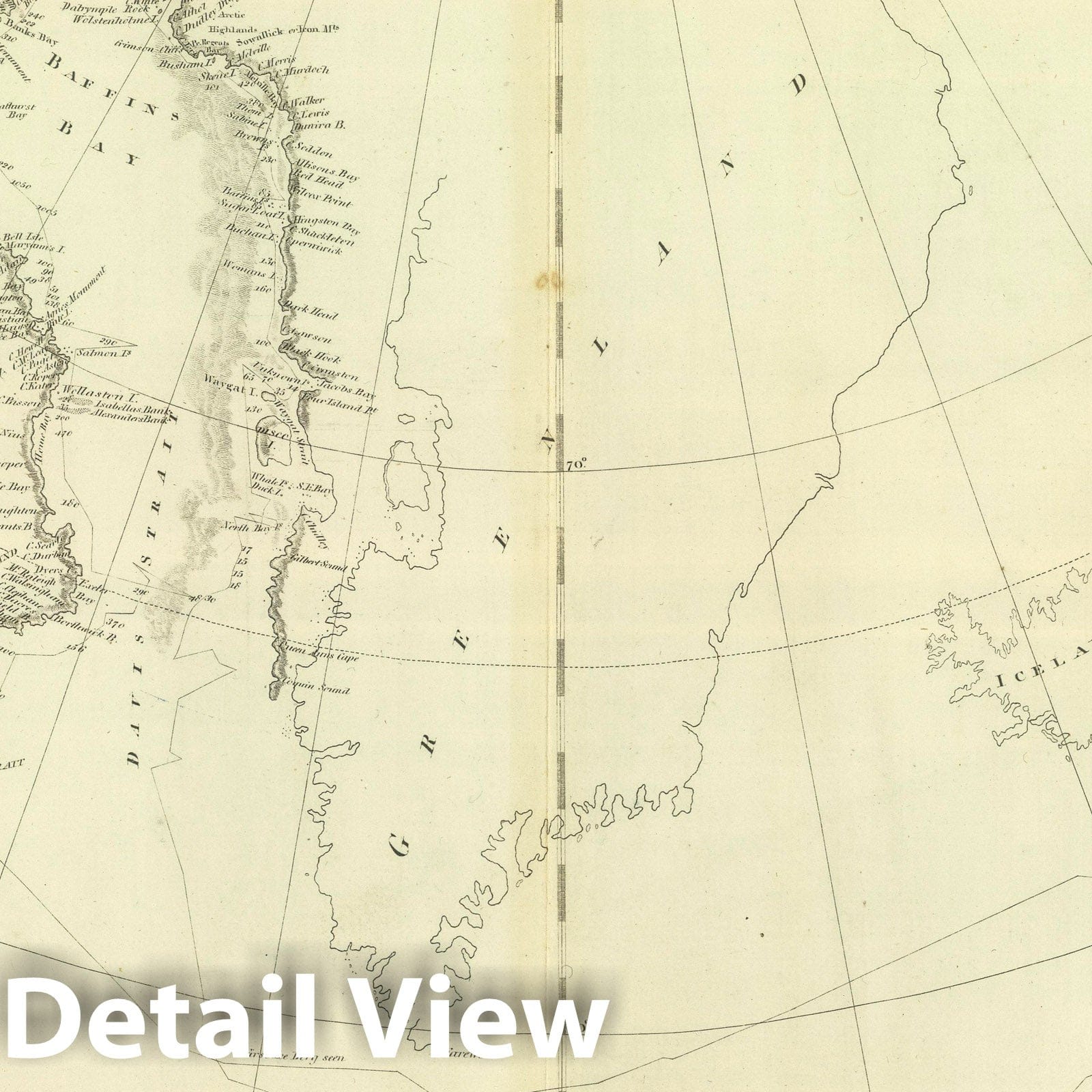 Davis Strait and Baffin Bay - Nautical Chart, 1824 - Historical Map Print