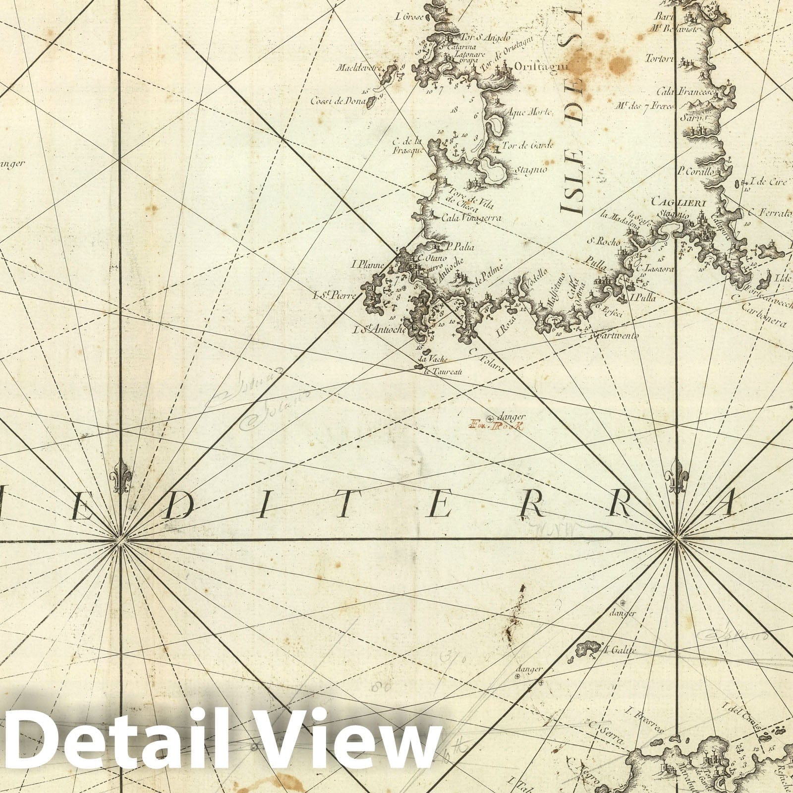 Mediterranean Sea, North Africa - Nautical Chart, 1764 - Historical Map Print