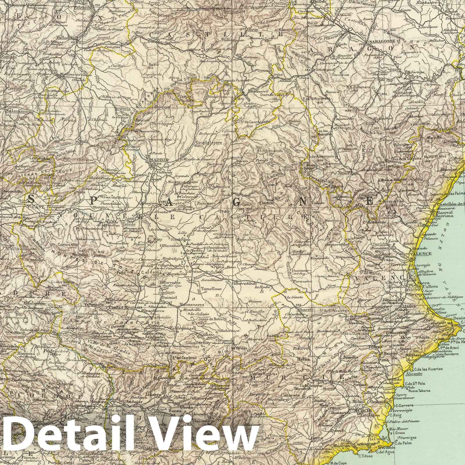 Historic Map : Portugal; Spain, Iberian Peninsula 1935 Peninsule Iberique. , Vintage Wall Art