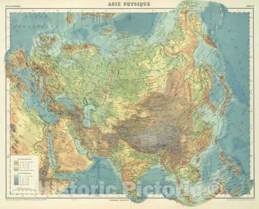 Asia, 1931 - Topographic Historical Map Print