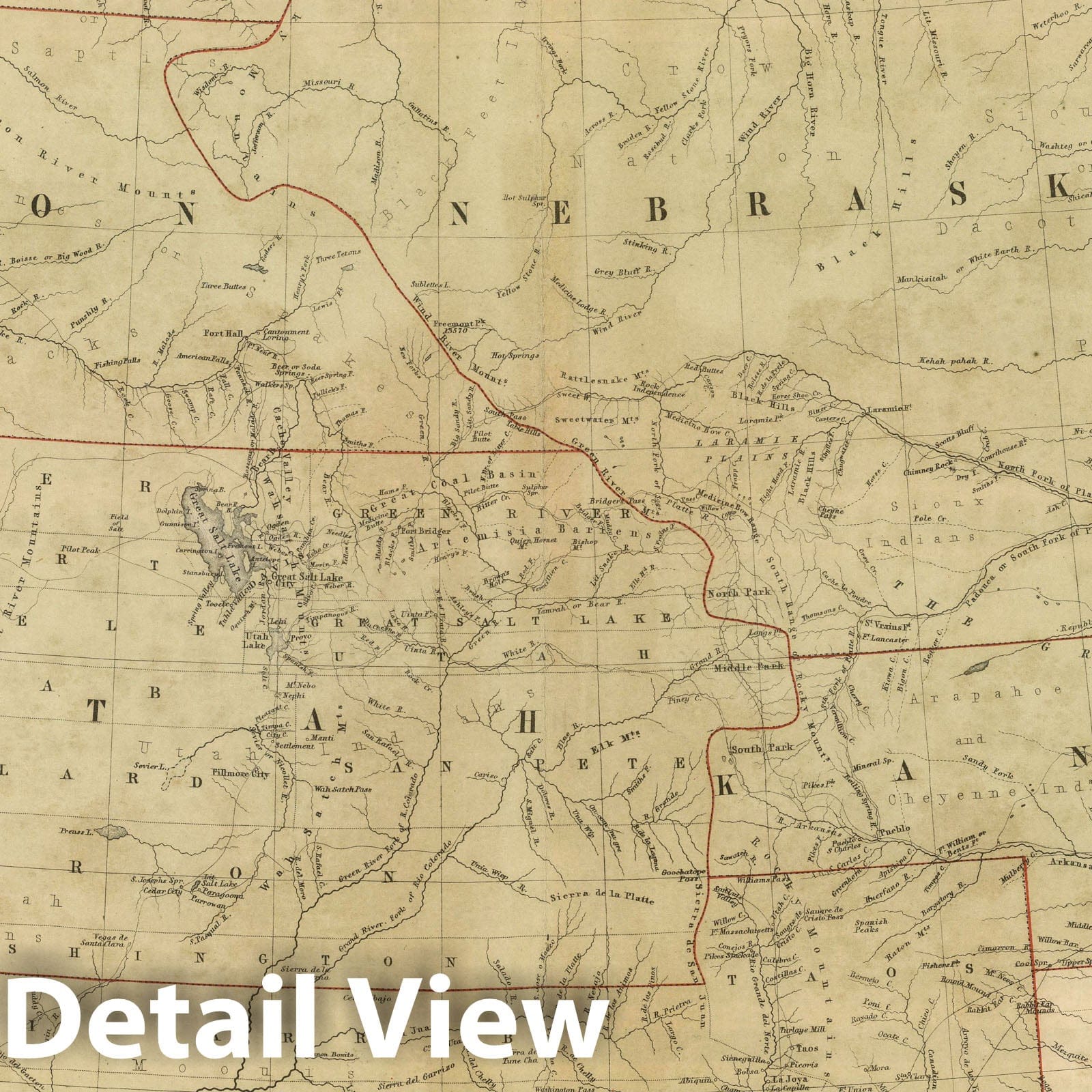 California, Oregon, Utah, Washington, New Mexico, Nebraska, Kansas, Indian Territory, 1856 - Historical Map Print