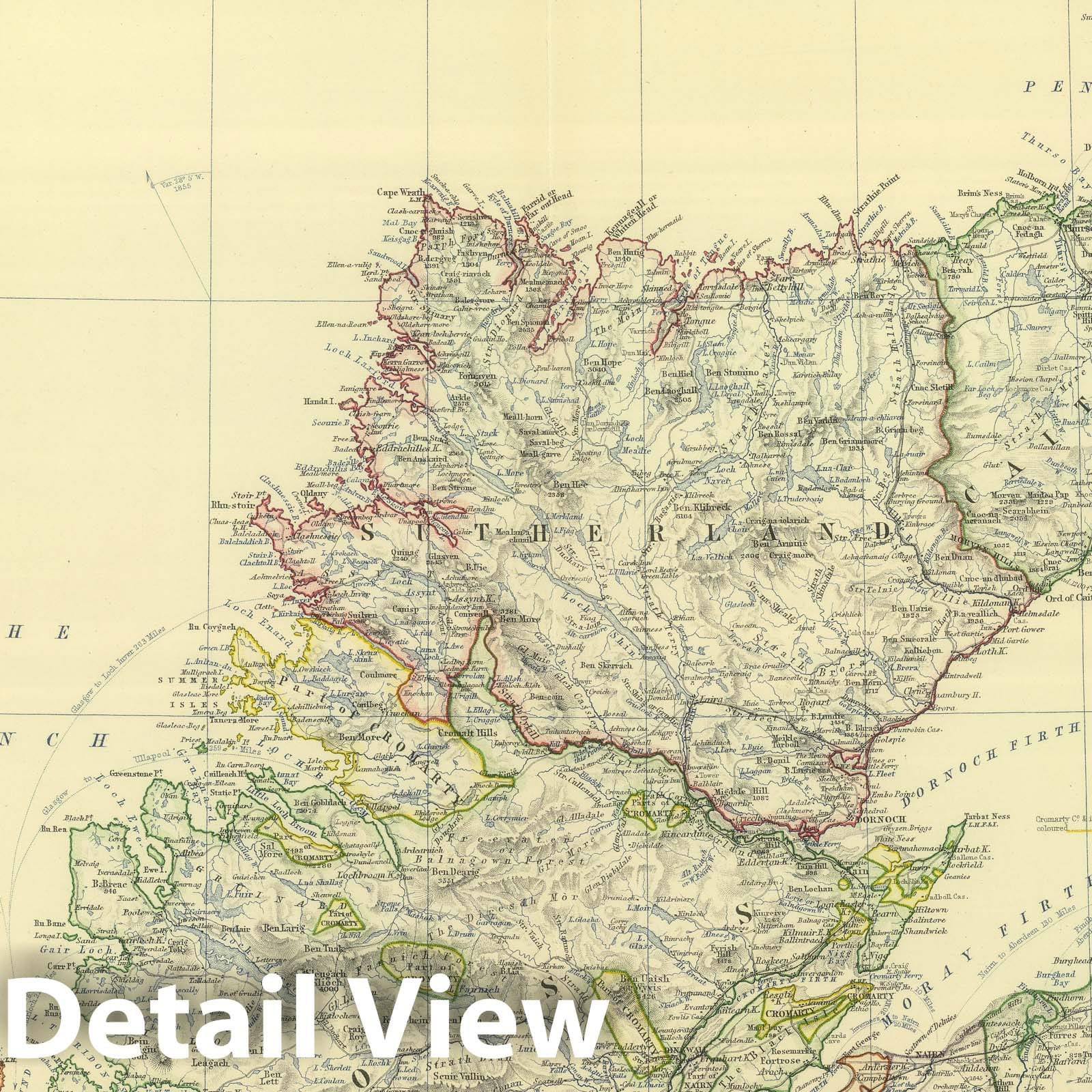 Scotland, Northern Sheet with Shetland Islands and Fair Isle, 1879 - Historical Map Print
