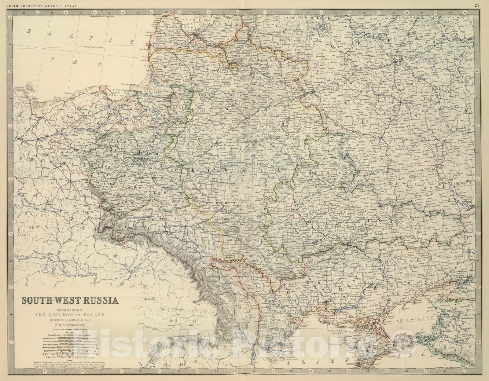 Historic Map : 1879 South-West Russia. - Vintage Wall Art