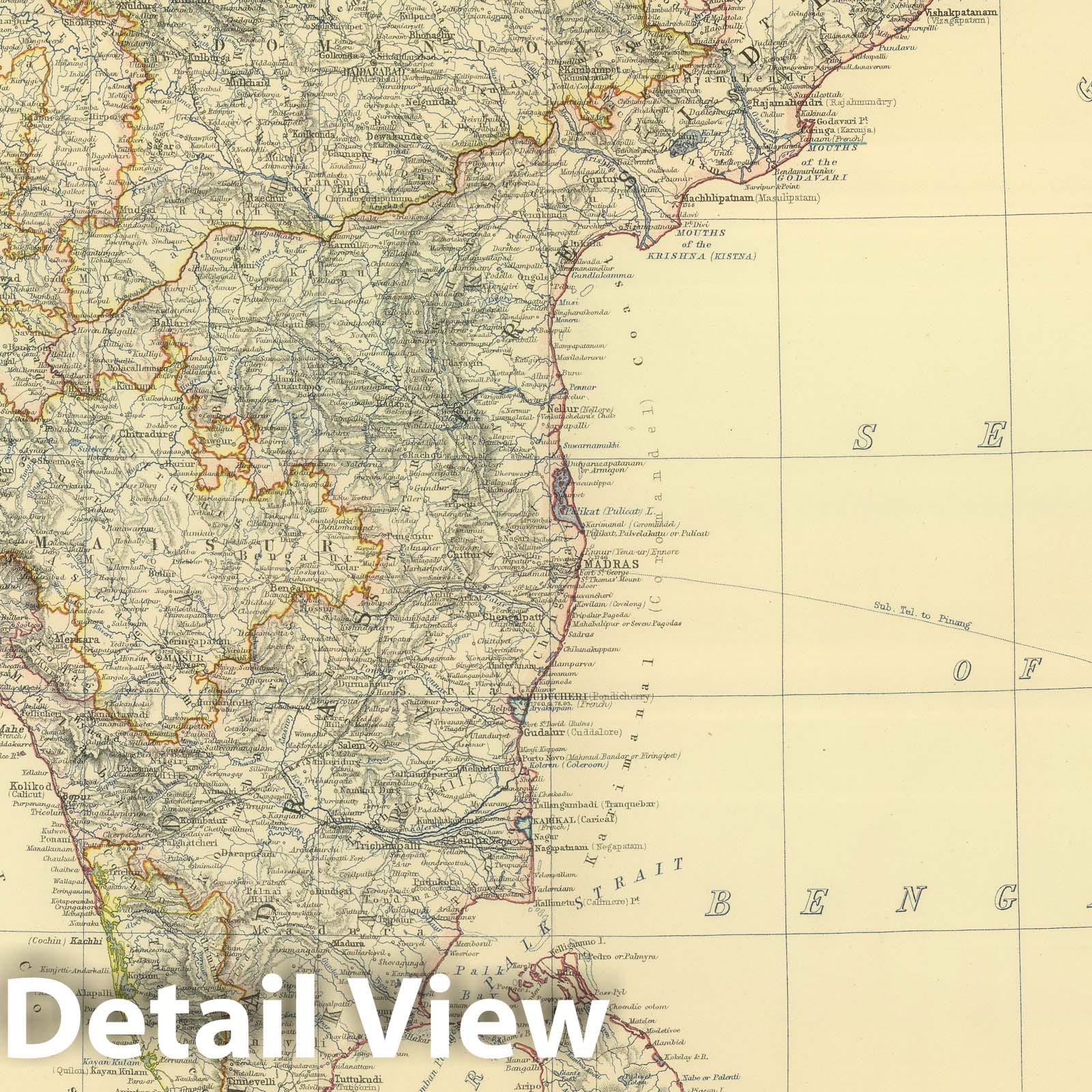 India, Southern Sheet, 1879 - Historical Map Print