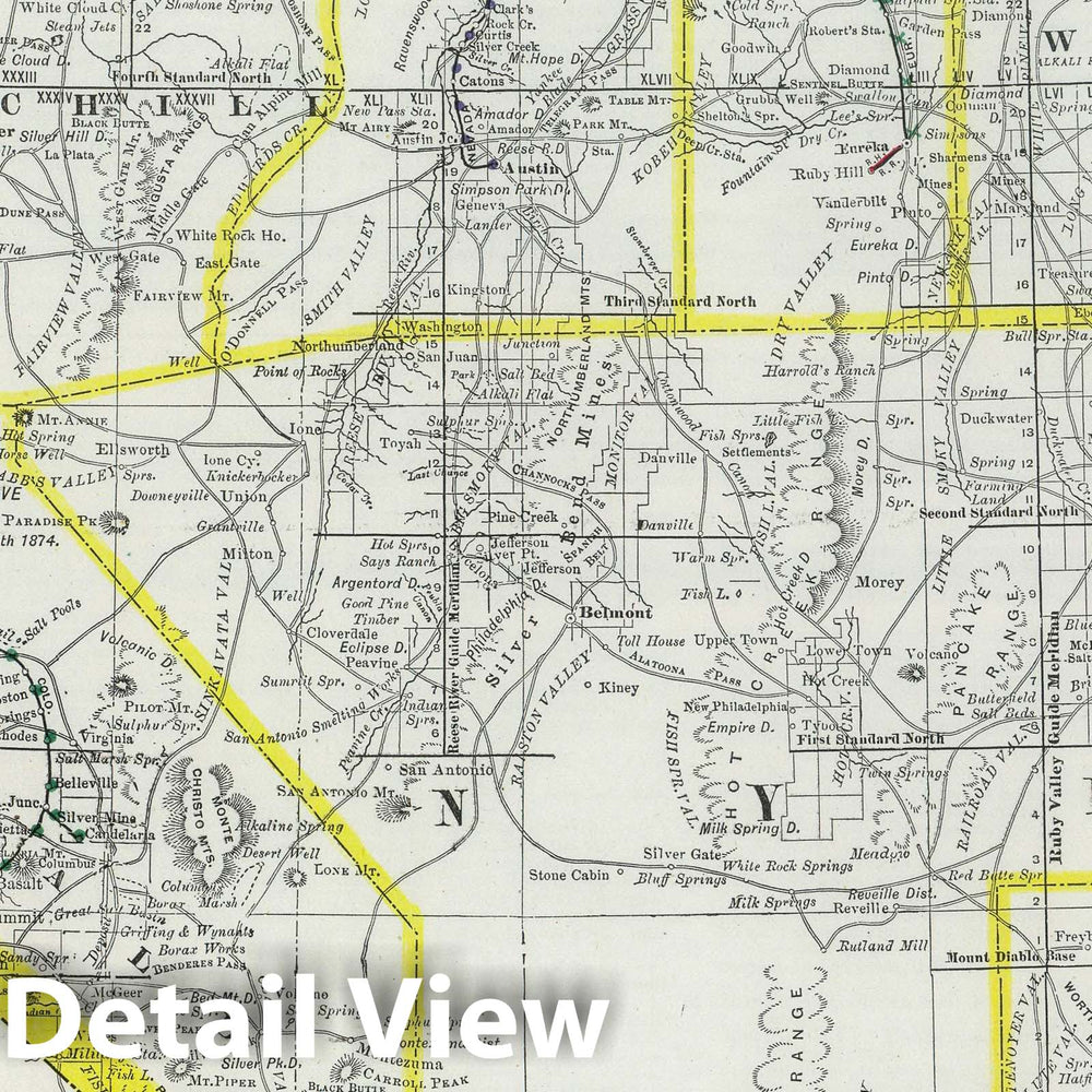 Historic Map : National Atlas - 1889 Nevada. - Vintage Wall Art