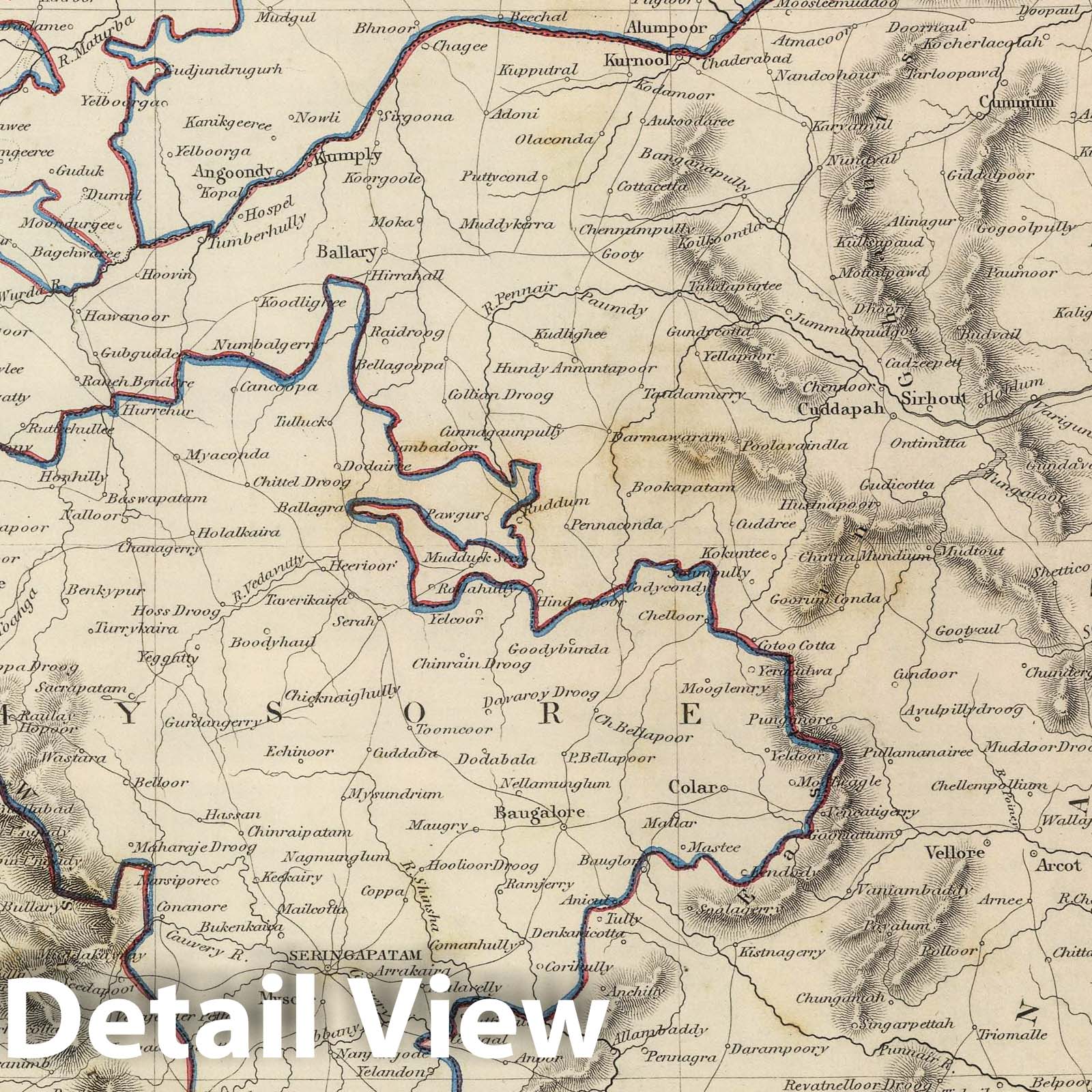 The Carnatic, India, 1848 - Historical Map Reproduction