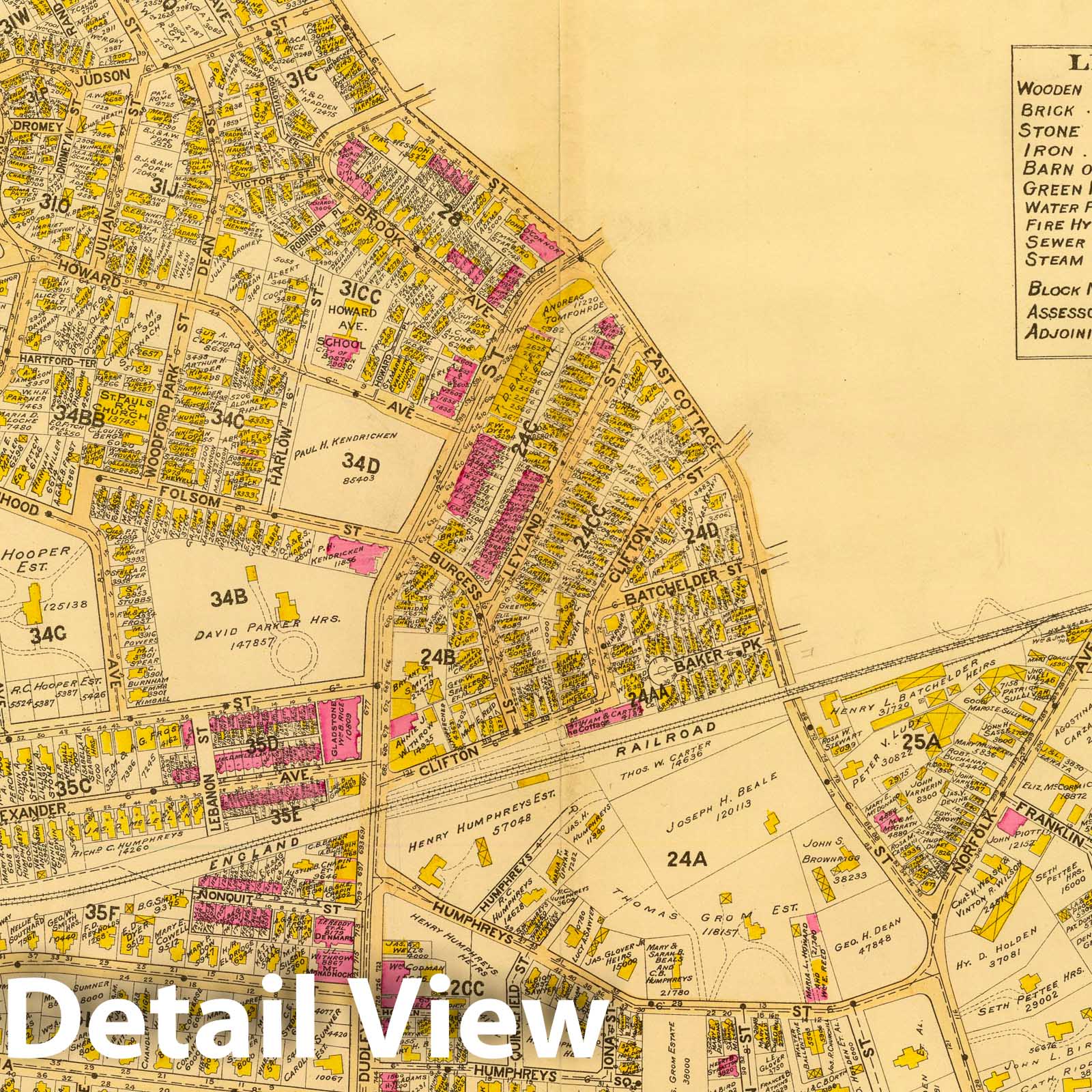 Ward 16, Dorchester, Boston, Massachusetts, 1899 - Historical Map Print