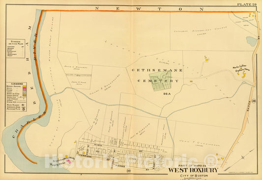 Historic Map : City Atlas - 1899 29. Ward 23 West Roxbury. - Vintage Wall Art