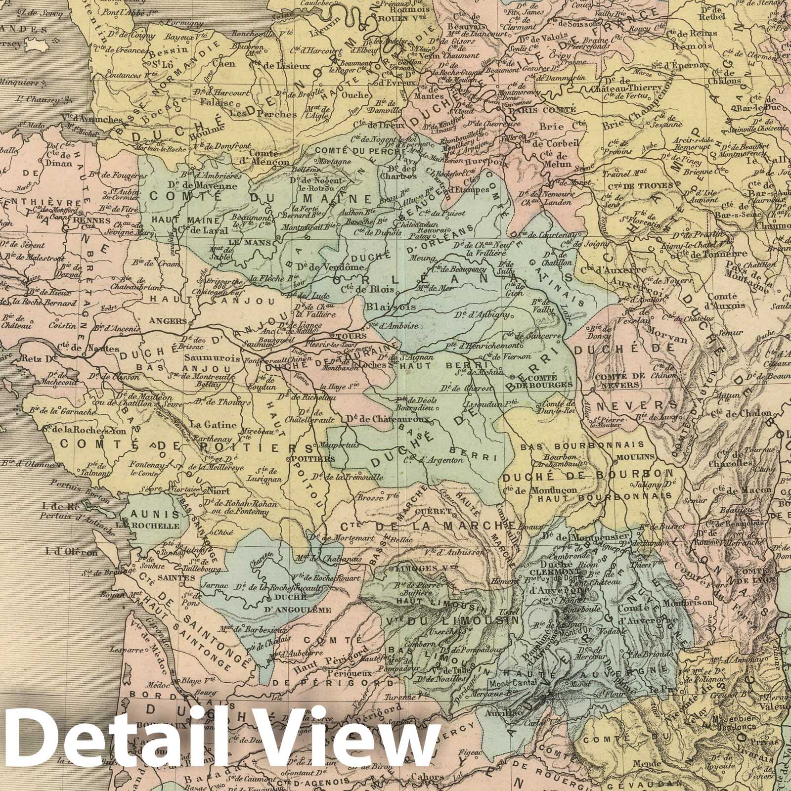 France - Medieval, 1892 - Historical Map Print