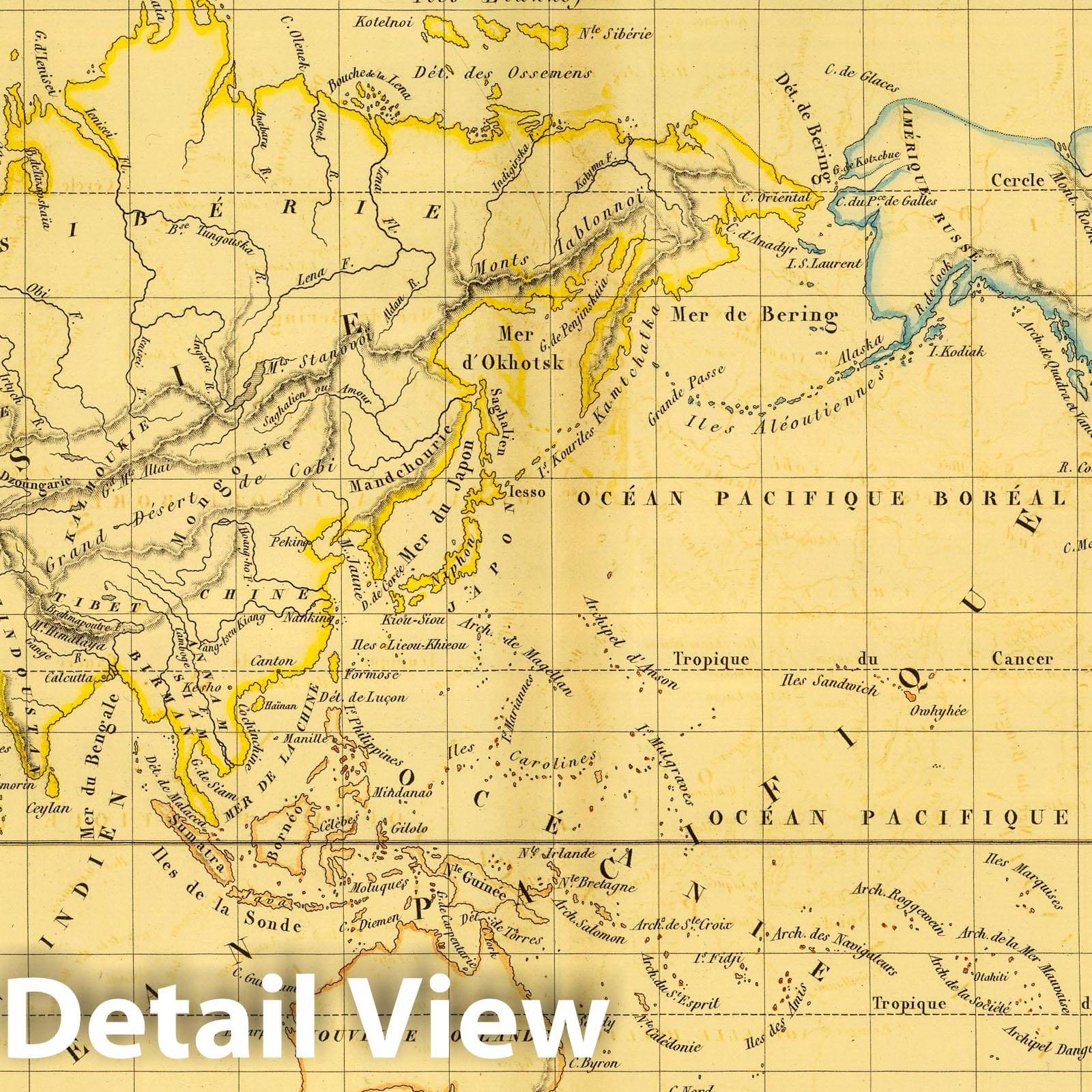 World Map - Mercator Projection, 1837 - Historical Map Print