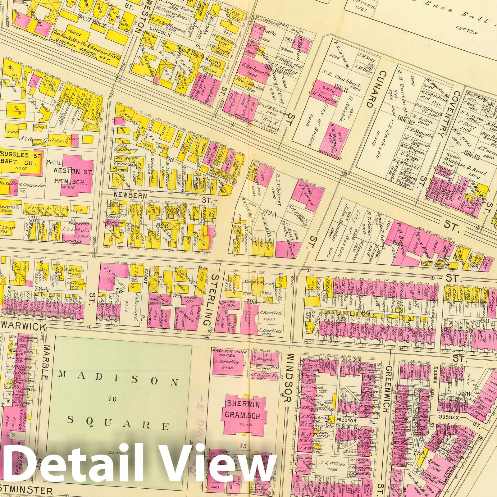 Ward 18, Boston - Railroad Map, 1895 - Bromley Atlas Print