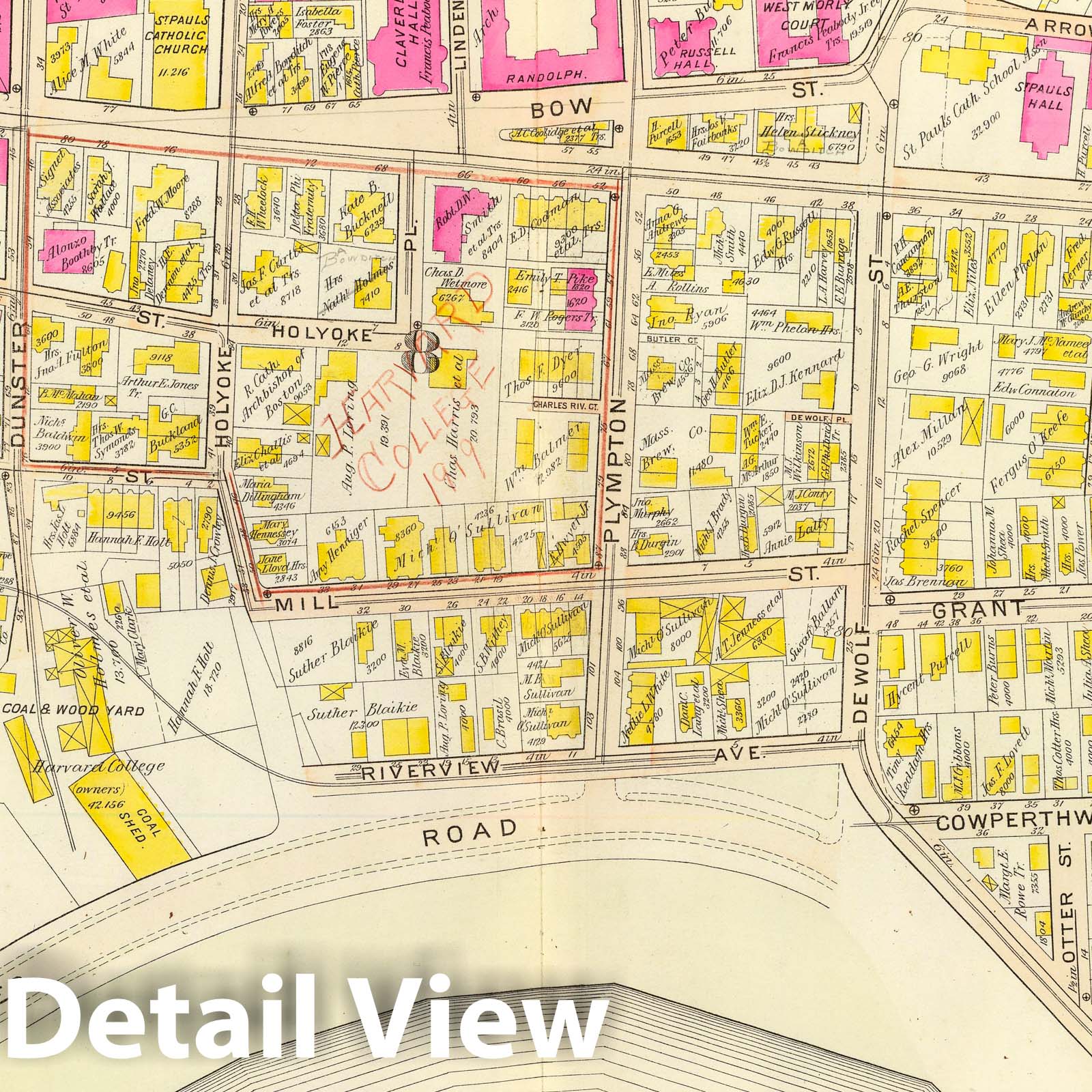 Cambridge, Massachusetts - Wards 8 and 9, 1903 - Historical Map Print