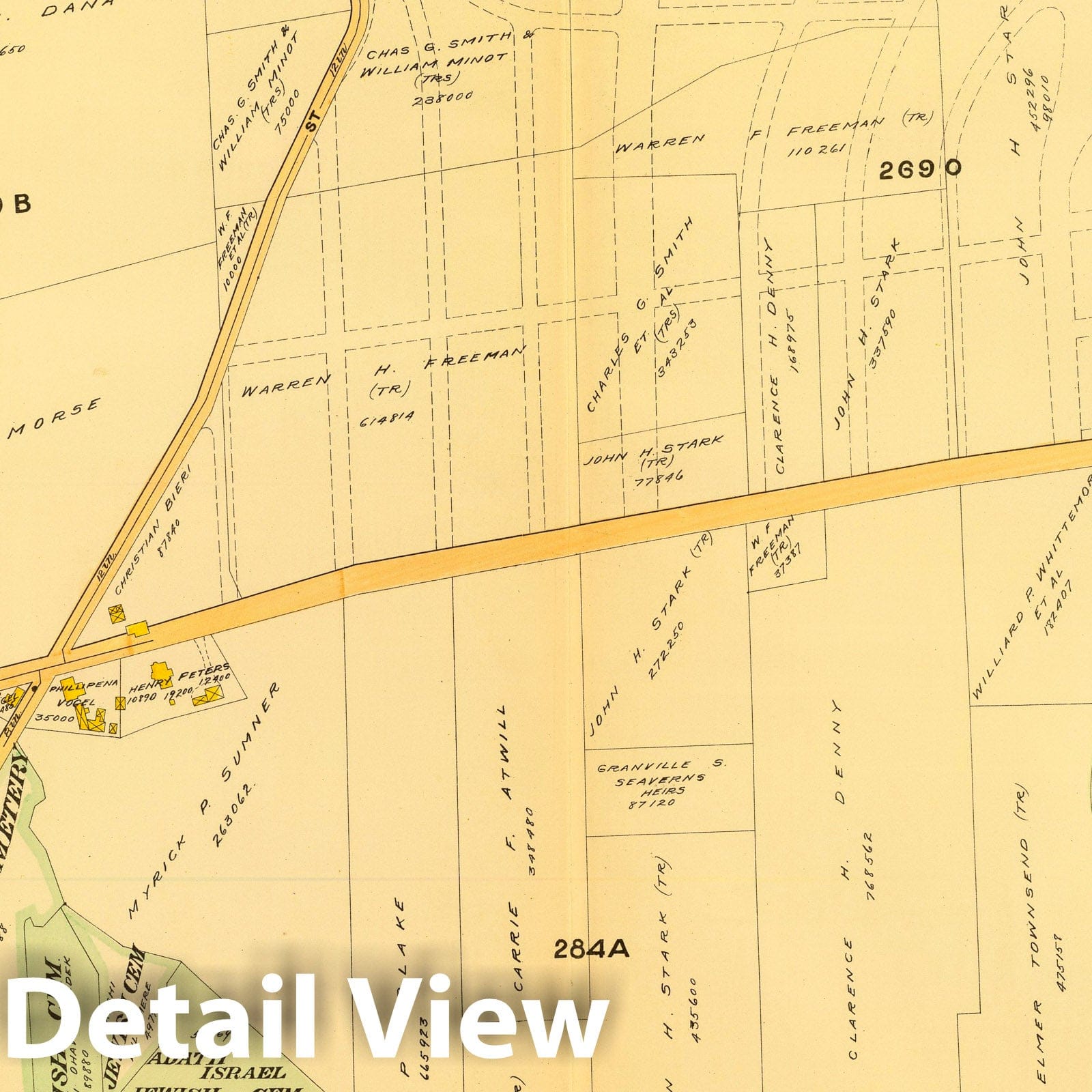 Ward 23, West Roxbury, Boston, Massachusetts 1899 Historical Map Print